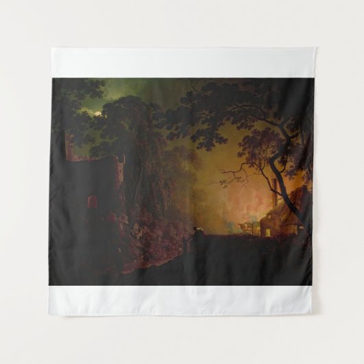 Eine Hütte in der Nacht, Joseph Wright von Derby Wandteppich (Vorderseite)