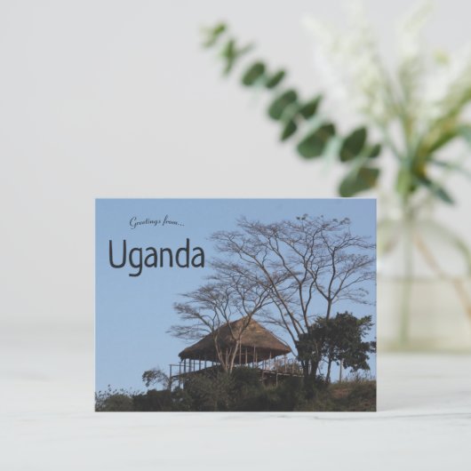 Eine Hütte in Uganda Postkarte (Stehend Vorderseite)