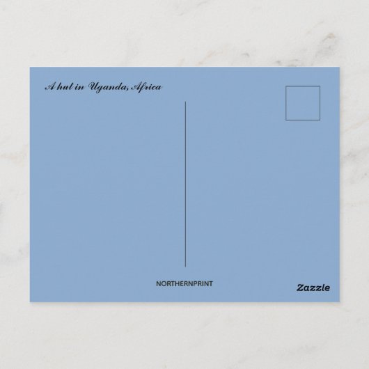 Eine Hütte in Uganda Postkarte (Rückseite)