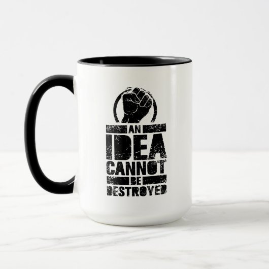 Eine Idee kann nicht zerstört werden Tasse (Links)