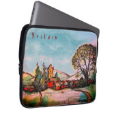 Eine idyllische britische Dorfskizze Laptopschutzhülle (Vorne Rechts)