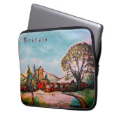 Eine idyllische britische Dorfskizze Laptopschutzhülle (Vorderseite Links)