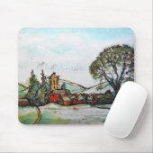 Eine idyllische britische Dorfskizze Mousepad (Mit Mouse)