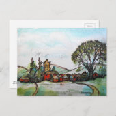Eine idyllische britische Dorfskizze Postkarte (Vorne/Hinten)