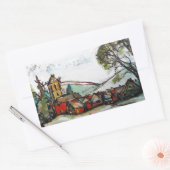 Eine idyllische britische Dorfskizze Rechteckiger Aufkleber (Umschlag)