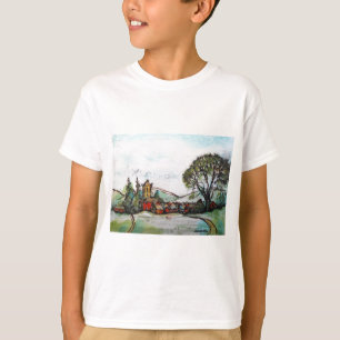 Eine idyllische britische Dorfskizze T-Shirt