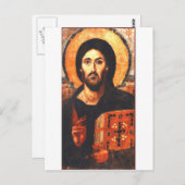 Eine Ikone Jesu aus dem 6. Jahrhundert Postkarte (Vorne/Hinten)