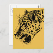 Eine Illustration aus schwarz und gelb gezogenen L Postkarte (Vorne/Hinten)