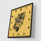 Eine Illustration aus schwarz und gelb gezogenen L Quadratische Wanduhr (Winkel)