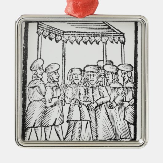 Eine Illustration einer jüdischen Hochzeit Ornament Aus Metall (Vorne)