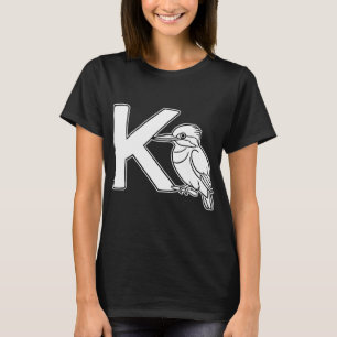 Eine Illustration eines Eisvogels neben dem Buchst T-Shirt