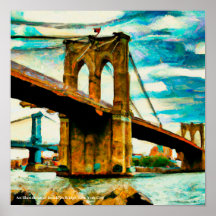 Eine Illustration von Brooklyn Bridge NYC Poster