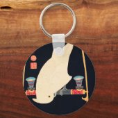 Eine Illustration von Ito Jakuchu über einen weiße Schlüsselanhänger (Vorderseite)