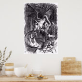 Eine Illustration zum Gedicht Jabberwocky. 1871 Poster (Küche)