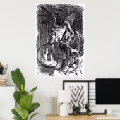 Eine Illustration zum Gedicht Jabberwocky. 1871 Poster (Heimbüro)
