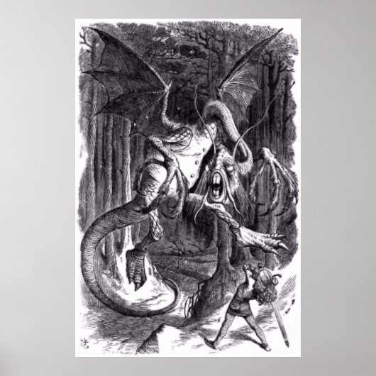 Eine Illustration zum Gedicht Jabberwocky. 1871 Poster (Vorne)