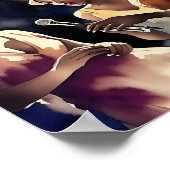 Eine im Jazz Club Darstellende Sängergruppe Poster (Ecke)