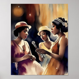 Eine im Jazz Club Darstellende Sängergruppe Poster