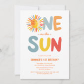 Eine im Sun Sunshine Kindergeburtstag Party Einladung (Vorderseite)
