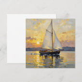 Eine Impasto-Illustration eines Segelboots bei Son (Vorne/Hinten)