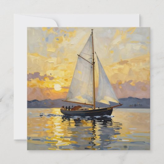 Eine Impasto-Illustration eines Segelboots bei Son (Vorderseite)