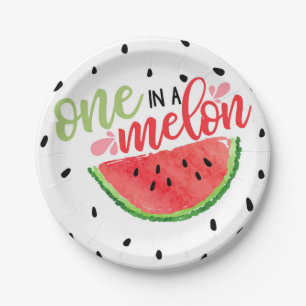 Eine in A Melon Watermelon Paper Plate - Red Pappteller