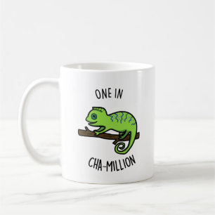 Eine in Cha-Million Funny Chameleon Pun Kaffeetasse