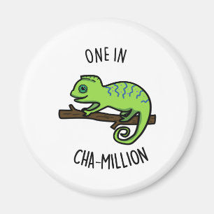 Eine in Cha-Million Funny Chameleon Pun Magnet
