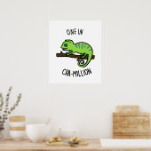 Eine in Cha-Million Funny Chameleon Pun Poster (Küche)