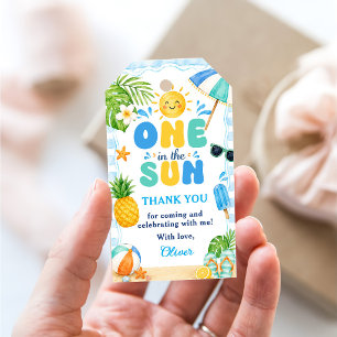 Eine in der Sonne 1. Poolparty Sommer Geburtstag Geschenkanhänger