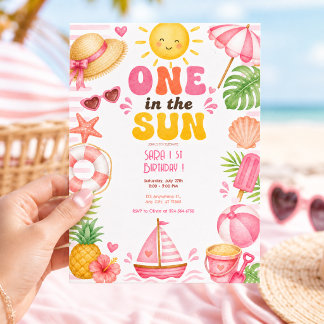 Eine in der Sonne Geburtstagsmädchen Sommer Süß Einladung