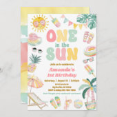 Eine in der Sun Pool-Party Einladung (Vorne/Hinten)