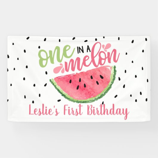Eine in einem Melon-Birthday-Banner Banner (Horizontal)
