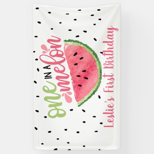 Eine in einem Melon-Birthday-Banner Banner (Vertikal)