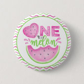 Eine in einem Melon-Birthday-Button - Rosa Wasserm Button (Vorderseite)