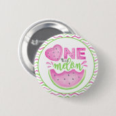 Eine in einem Melon-Birthday-Button - Rosa Wasserm Button (Vorne & Hinten)