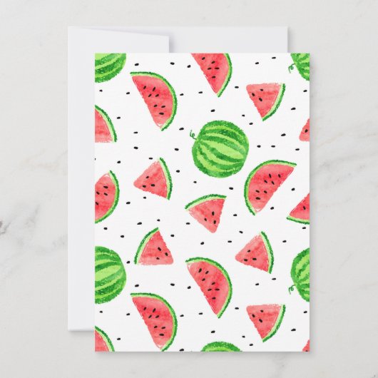 Eine in einem Melon Danke-Card - Rot Einladung (Rückseite)