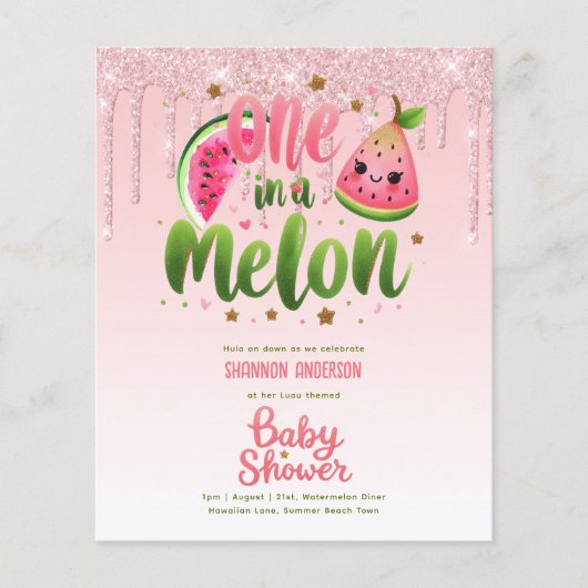 Eine in einem Melon First Birthday oder Babydusche (Vorderseite)