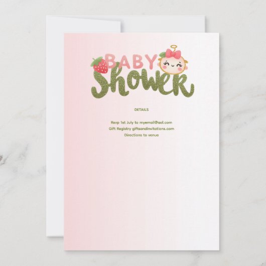 Eine in einem Melon First Birthday oder Babydusche Einladung (Rückseite)