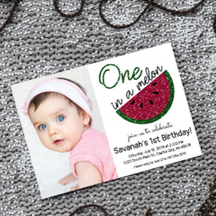 Eine in einem Melon First Birthday Wassermelone-Bi Einladung