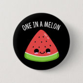 Eine in einem Melon Funny Watermelon Pun Dark BG Button (Vorderseite)