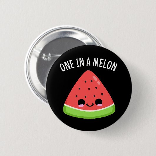 Eine in einem Melon Funny Watermelon Pun Dark BG Button (Vorne & Hinten)