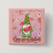 Eine in einem Melon | Green Gnome & Watermelon Button (Vorderseite)