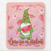 Eine in einem Melon | Green Gnome & Watermelon Mousepad (Vorne)