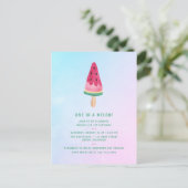 Eine in einem Melon Ice Cream 1. Geburtstag Party Postkarte (Stehend Vorderseite)