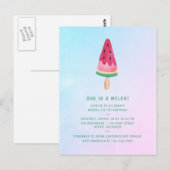 Eine in einem Melon Ice Cream 1. Geburtstag Party Postkarte (Vorne/Hinten)