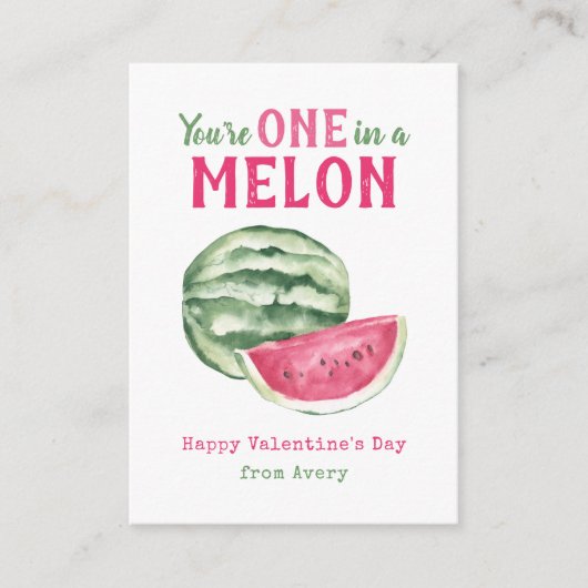 Eine in einem Melon Kids-Klassenzimmer Valentinisc Begleitkarte (Vorderseite)