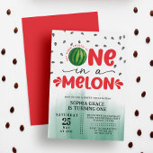 Eine in einem Melon Niedlich Watermelon 1. Geburts Einladung