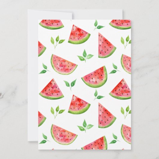 Eine in einem Melon | Niedlich Watermelon Girl 1.  Einladung (Rückseite)