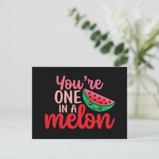 Eine in einem Melon Niedliche Liebe, Funny Valenti Postkarte (Stehend Vorderseite)